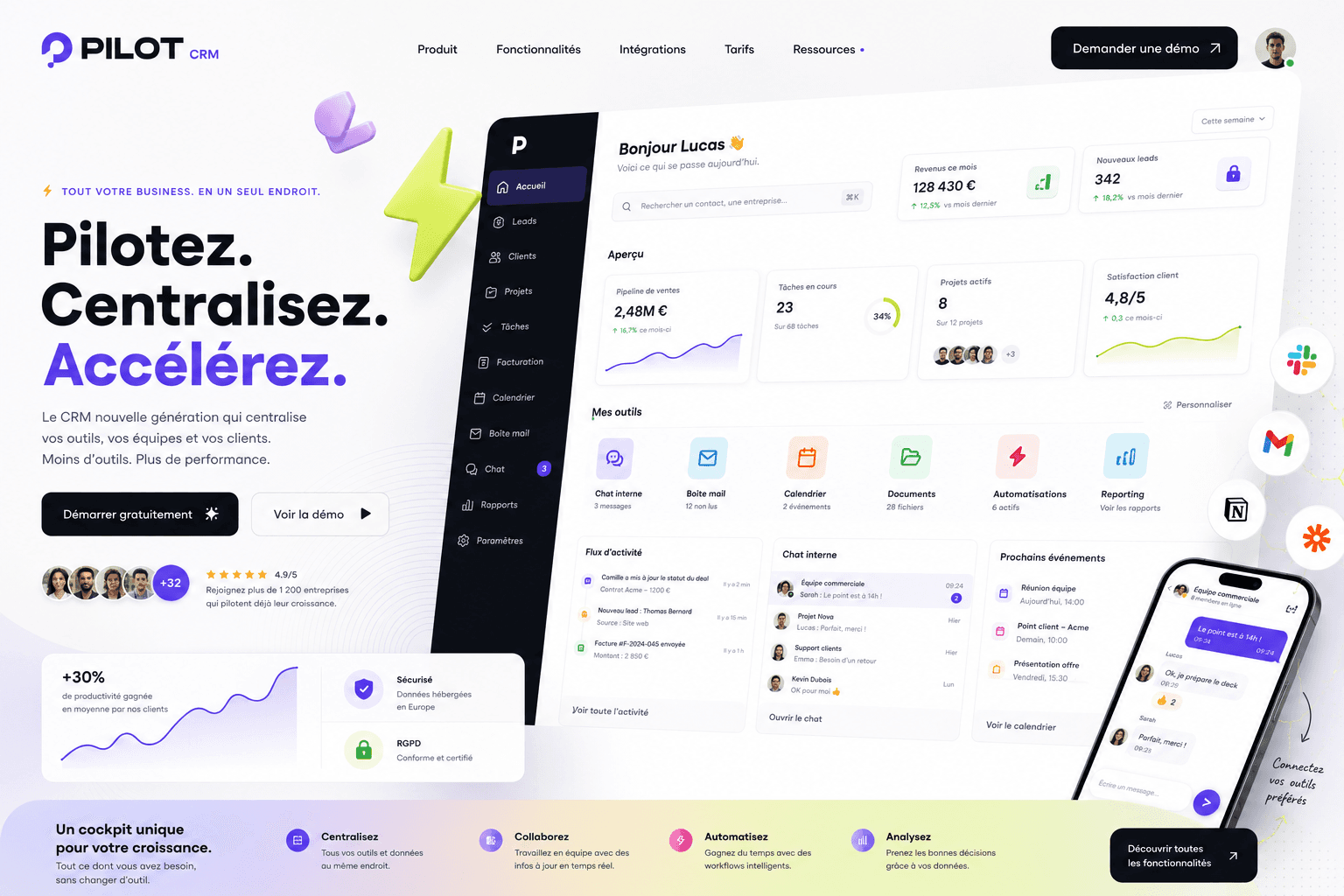 Aperçu d'un site réalisé par le studio